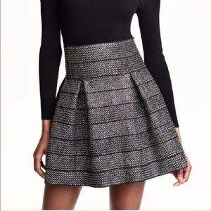 H&M Silver Glitter Black Stretchy High Waist Skirt